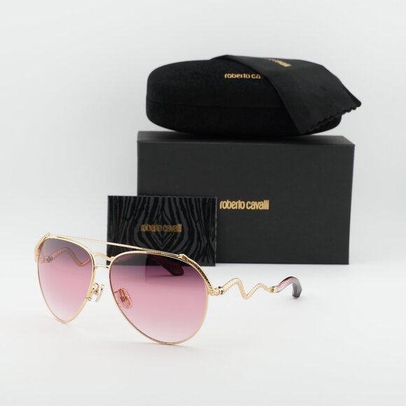 Roberto Cavalli SRC090M 300K Aviator Sunglasses - Gold/Pink main image 7